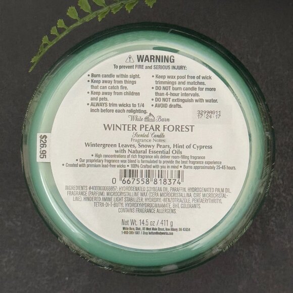 BBW Winter Pear Forest White Barn Bath & Body Works 3 Wick Candle - Picture 10 of 10